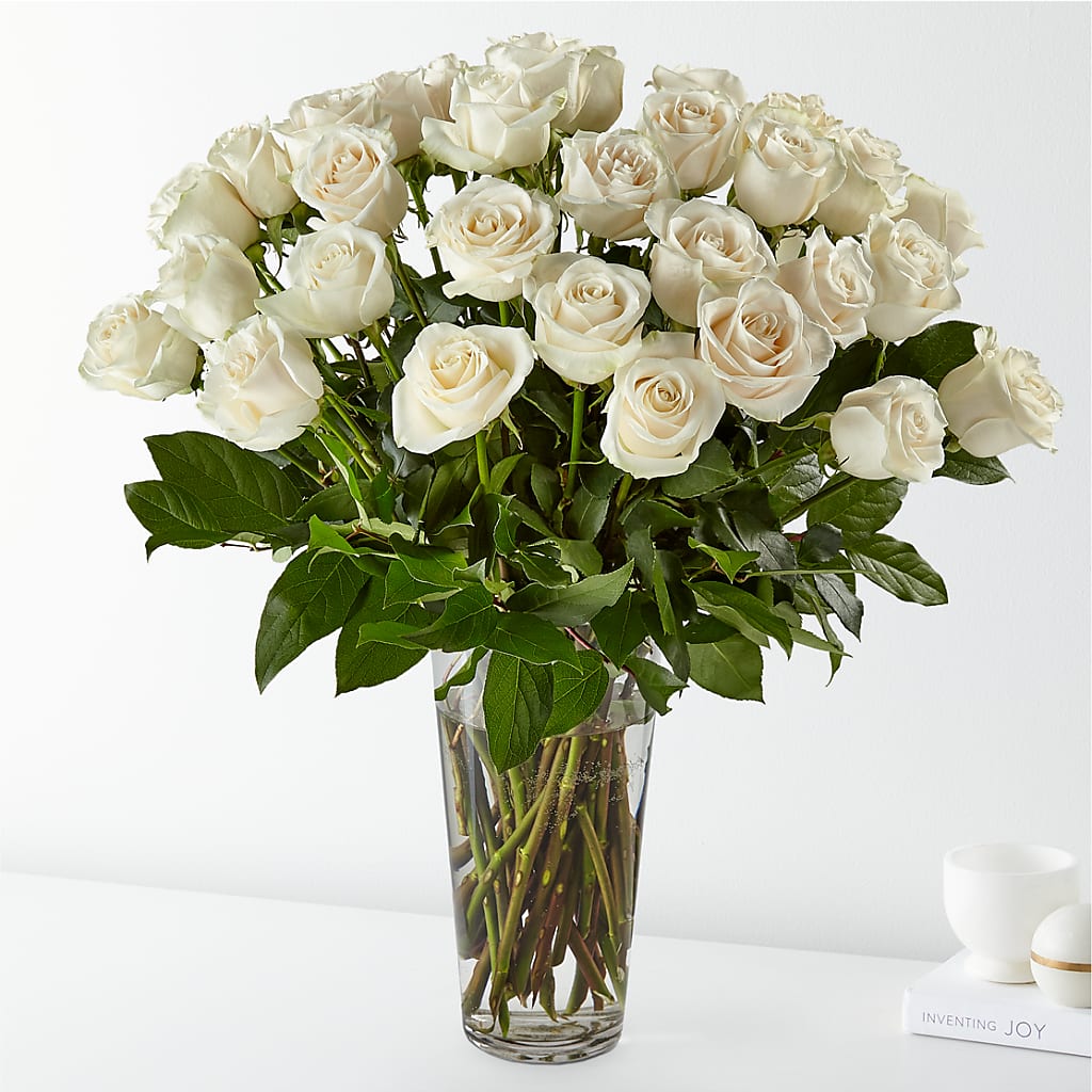 Long Stem White Rose Bouquet – Deux Gars Des Fleurs, Sorel PQ