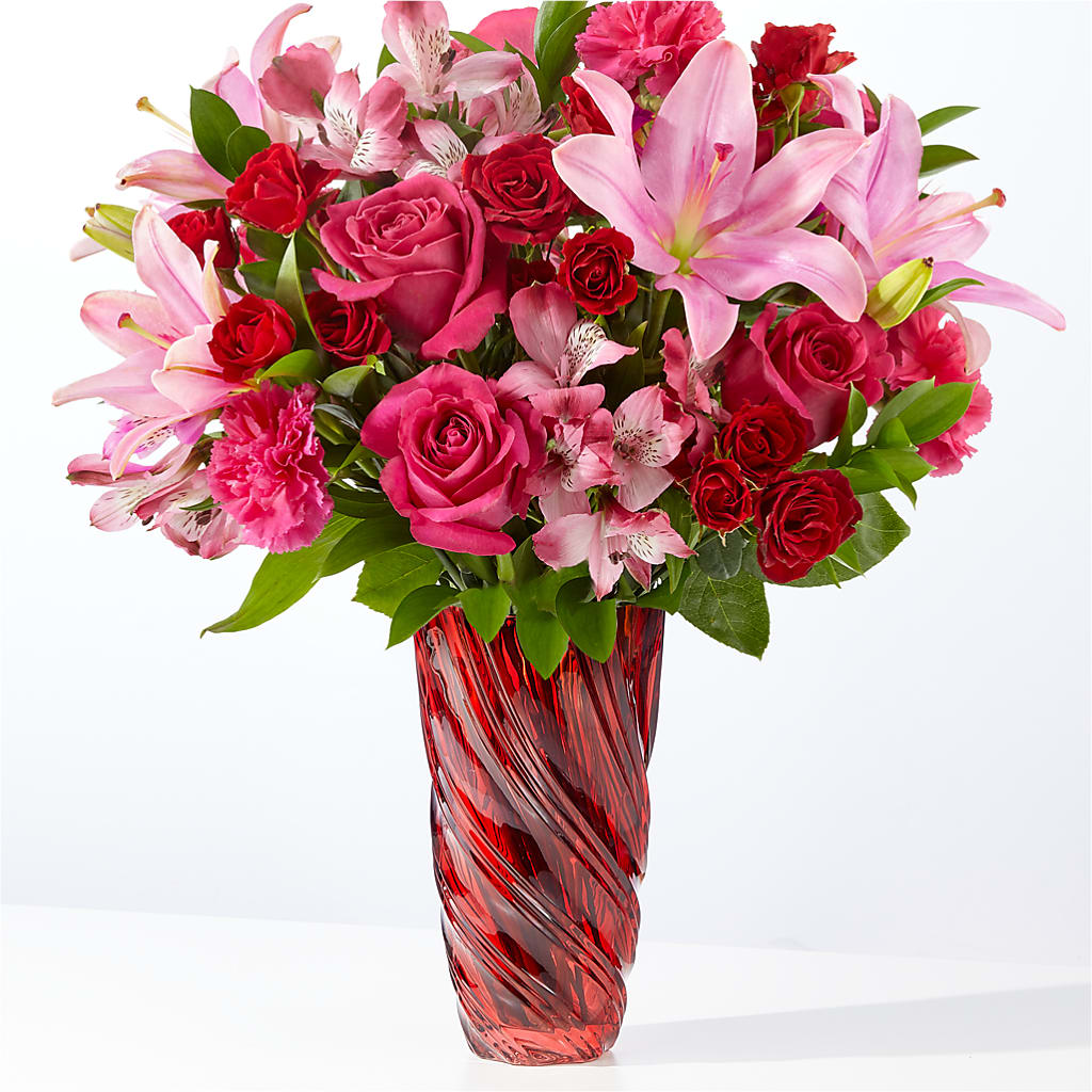 In Love Bouquet with Luxe Swirl Vase – Deux Gars Des Fleurs, Sorel PQ