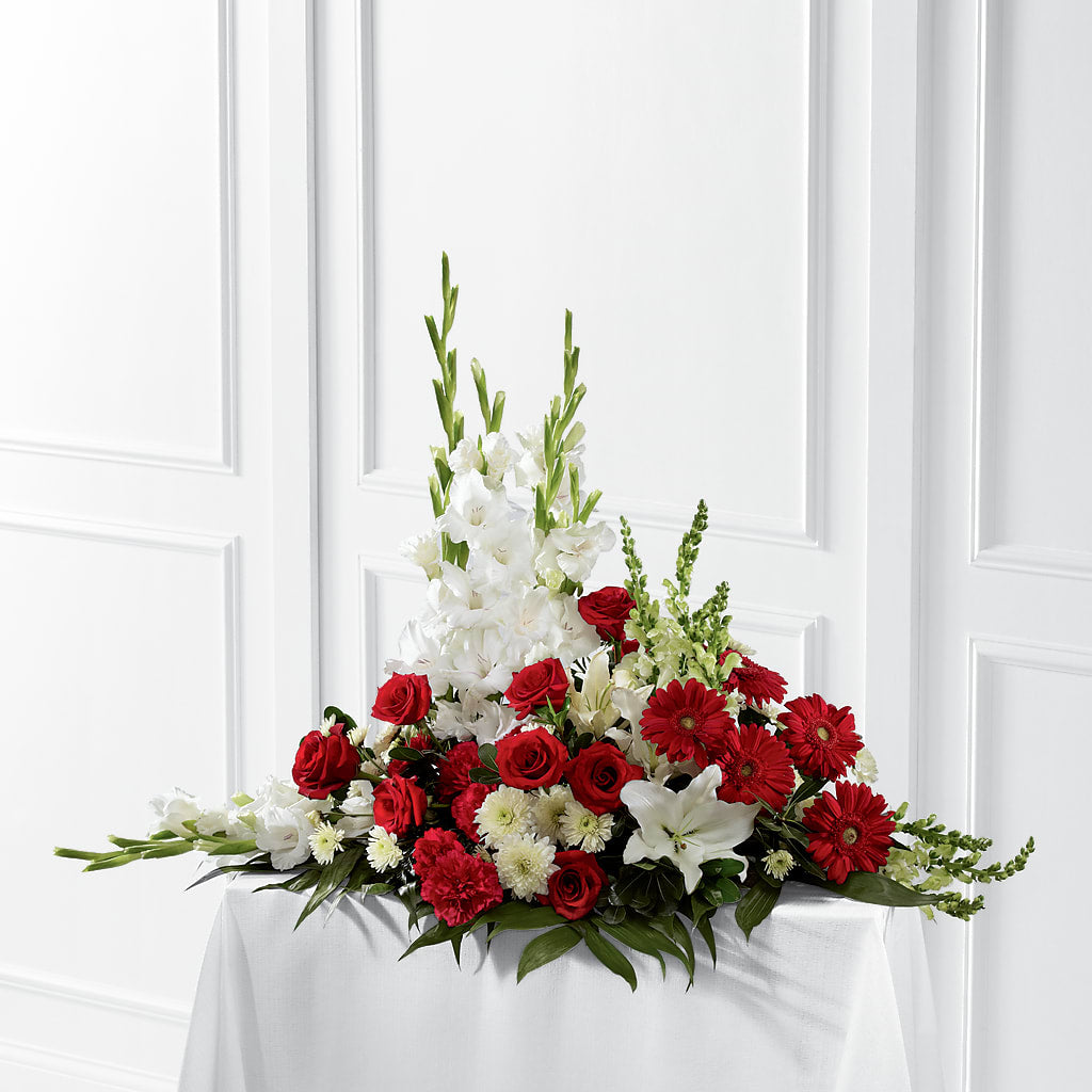 Crimson & White Arrangement – Deux Gars Des Fleurs, Sorel PQ