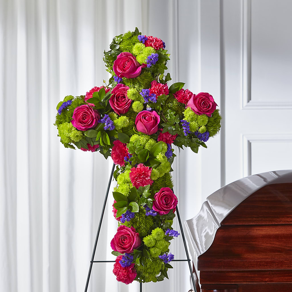 Tribute Rose Floral Cross – Deux Gars Des Fleurs, Sorel PQ