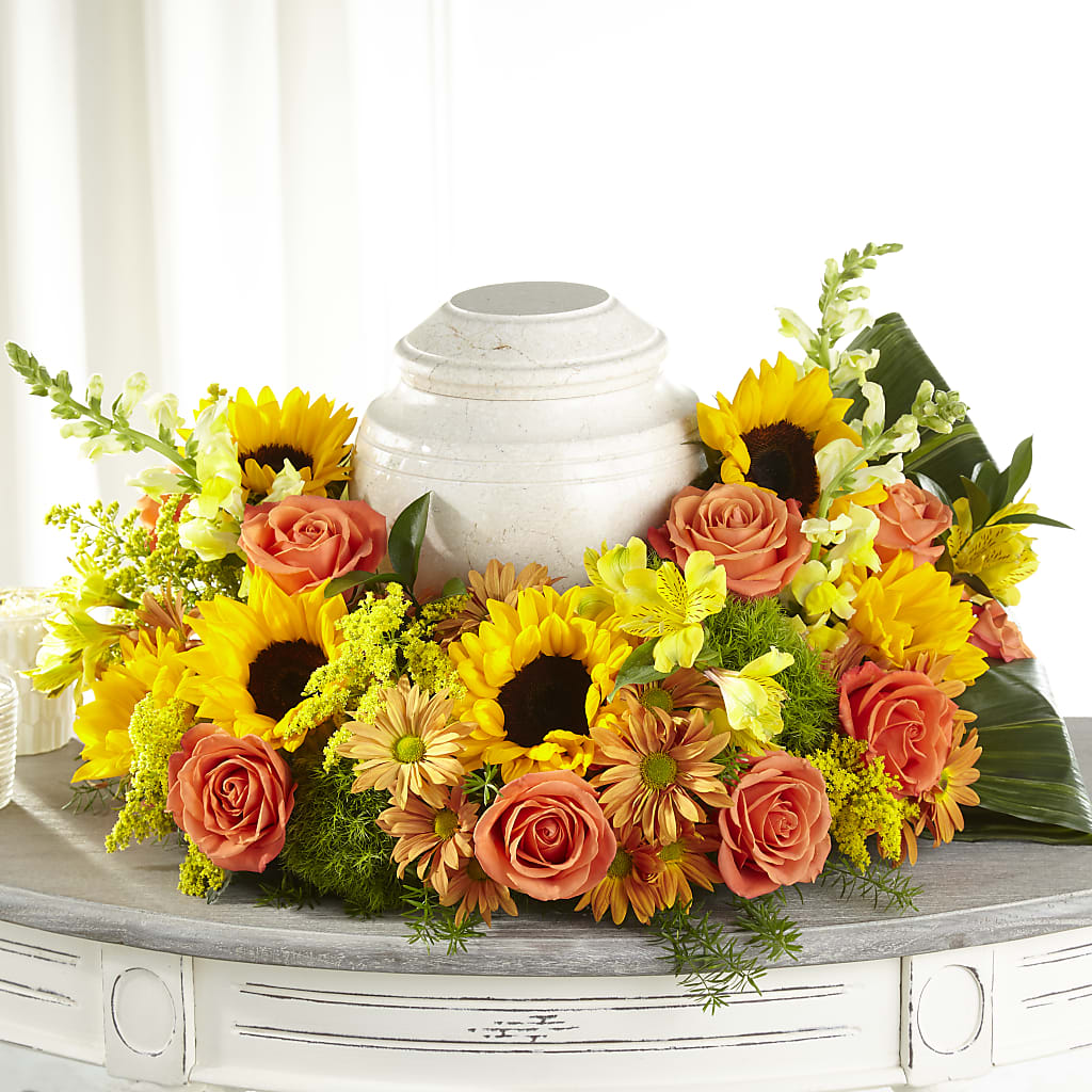 Faithful Sunflower Cremation Adornment – Deux Gars Des Fleurs, Sorel PQ