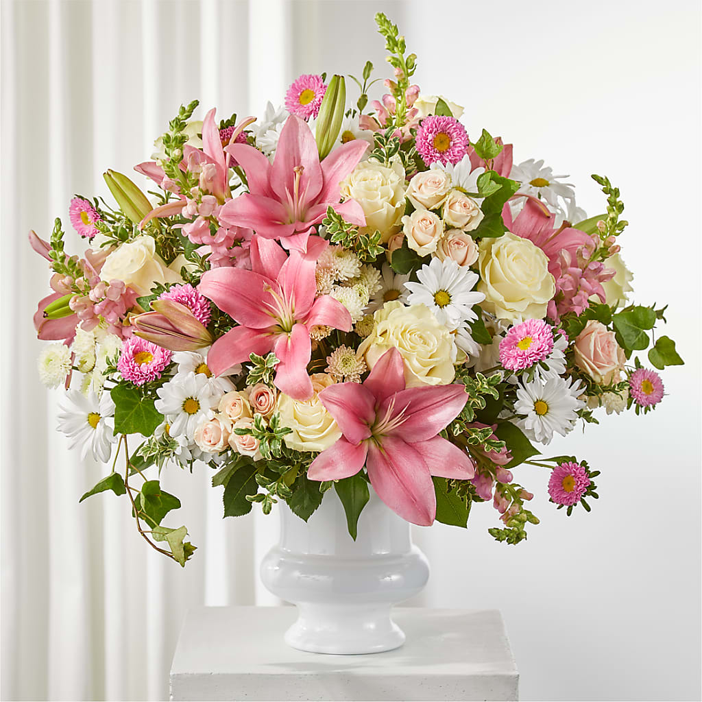 Empathetic Blooms Urn Arrangement – Deux Gars Des Fleurs, Sorel PQ
