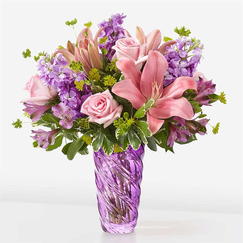 Precious Petals Bouquet with Luxe Swirl Vase – Deux Gars Des Fleurs, Sorel PQ