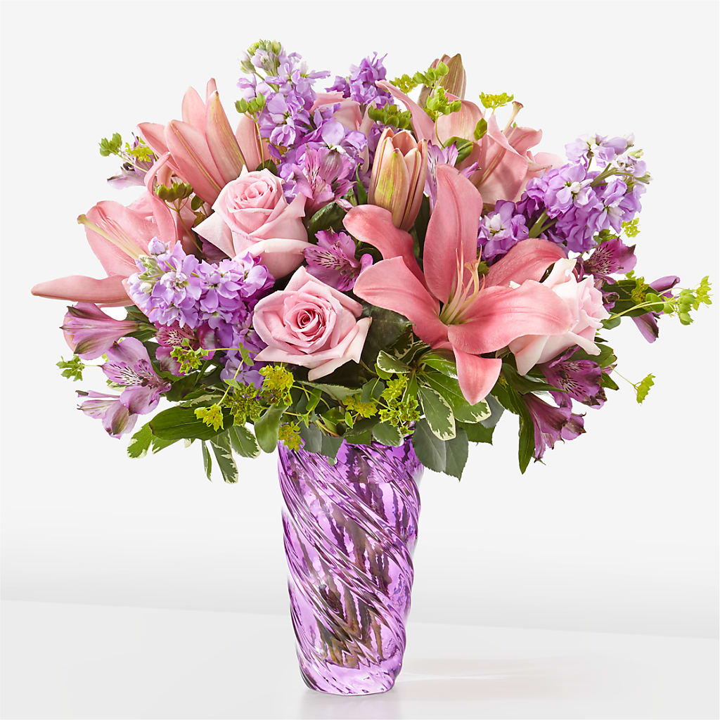 Precious Petals Bouquet with Luxe Swirl Vase – Deux Gars Des Fleurs, Sorel PQ