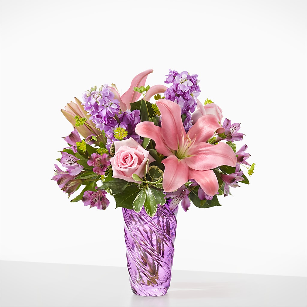 Precious Petals Bouquet with Luxe Swirl Vase – Deux Gars Des Fleurs, Sorel PQ