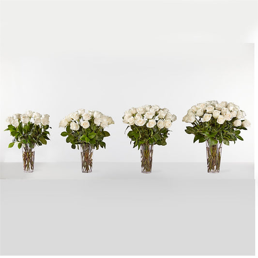 Long Stem White Rose Bouquet –  Deux Gars Des Fleurs, Sorel PQ