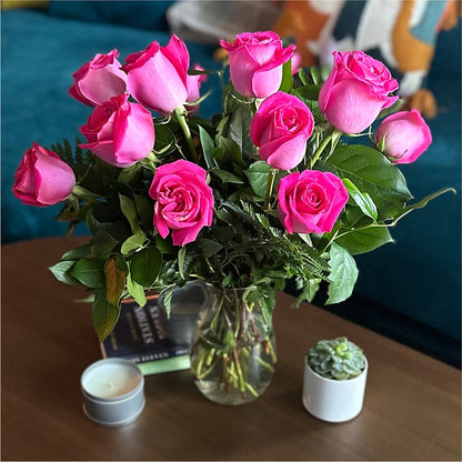 Long Stem Pink Rose Bouquet –  Deux Gars Des Fleurs, Sorel PQ