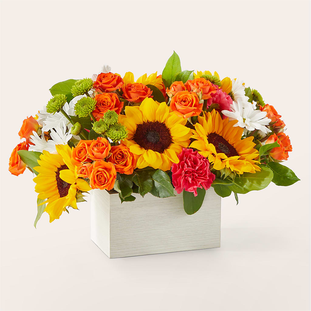 Sun-drenched Blooms Box Bouquet –  Deux Gars Des Fleurs, Sorel PQ