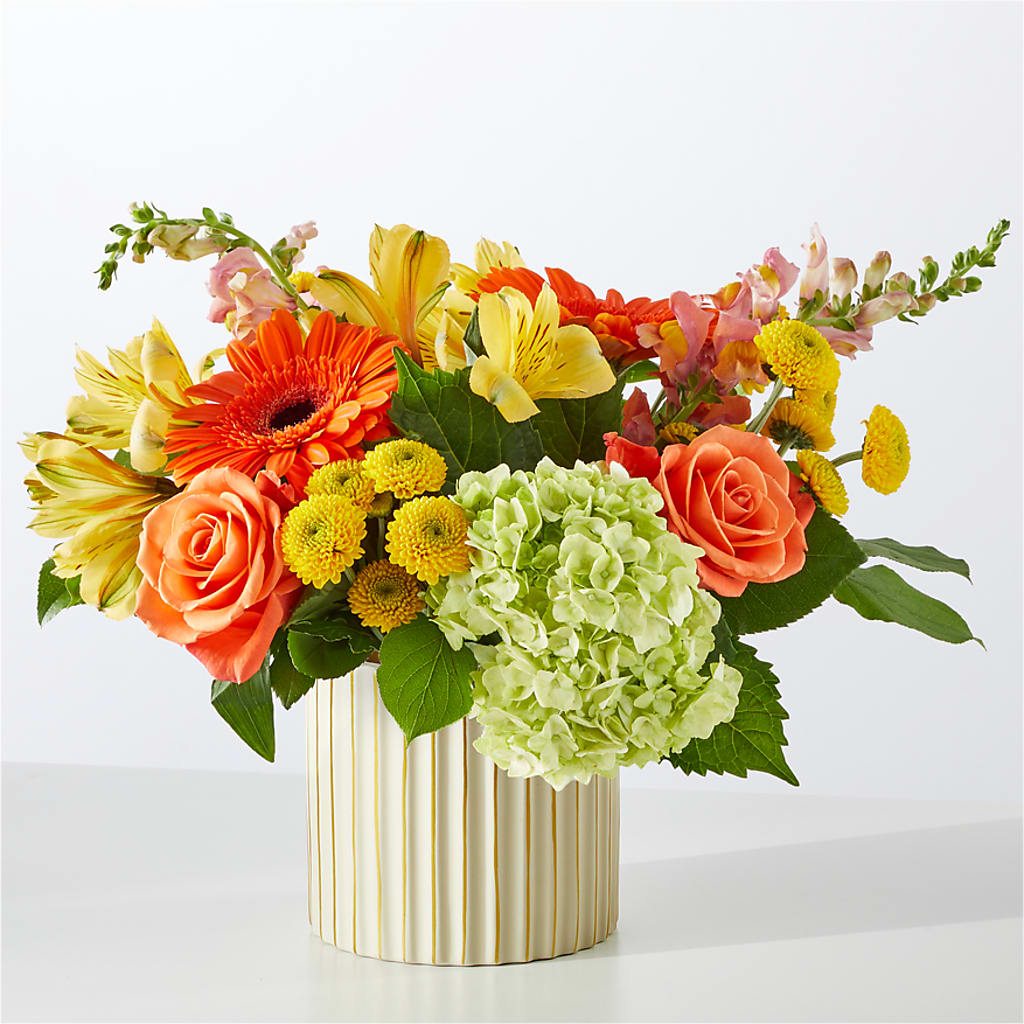 Autumn Sunshine Bouquet with Ivory Vase –  Deux Gars Des Fleurs, Sorel PQ