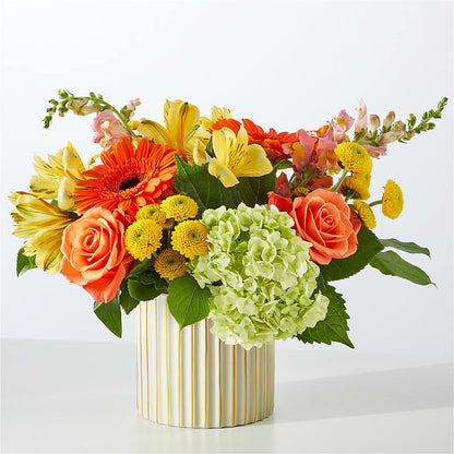 Autumn Sunshine Bouquet with Ivory Vase –  Deux Gars Des Fleurs, Sorel PQ