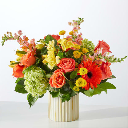 Autumn Sunshine Bouquet with Ivory Vase –  Deux Gars Des Fleurs, Sorel PQ
