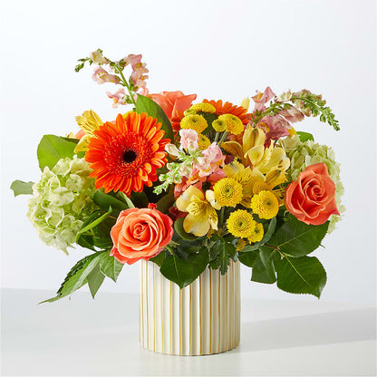 Autumn Sunshine Bouquet with Ivory Vase –  Deux Gars Des Fleurs, Sorel PQ