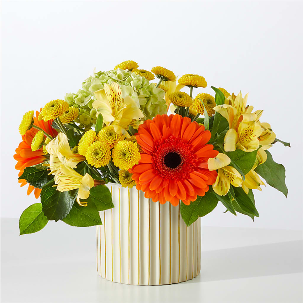 Autumn Sunshine Bouquet with Ivory Vase –  Deux Gars Des Fleurs, Sorel PQ