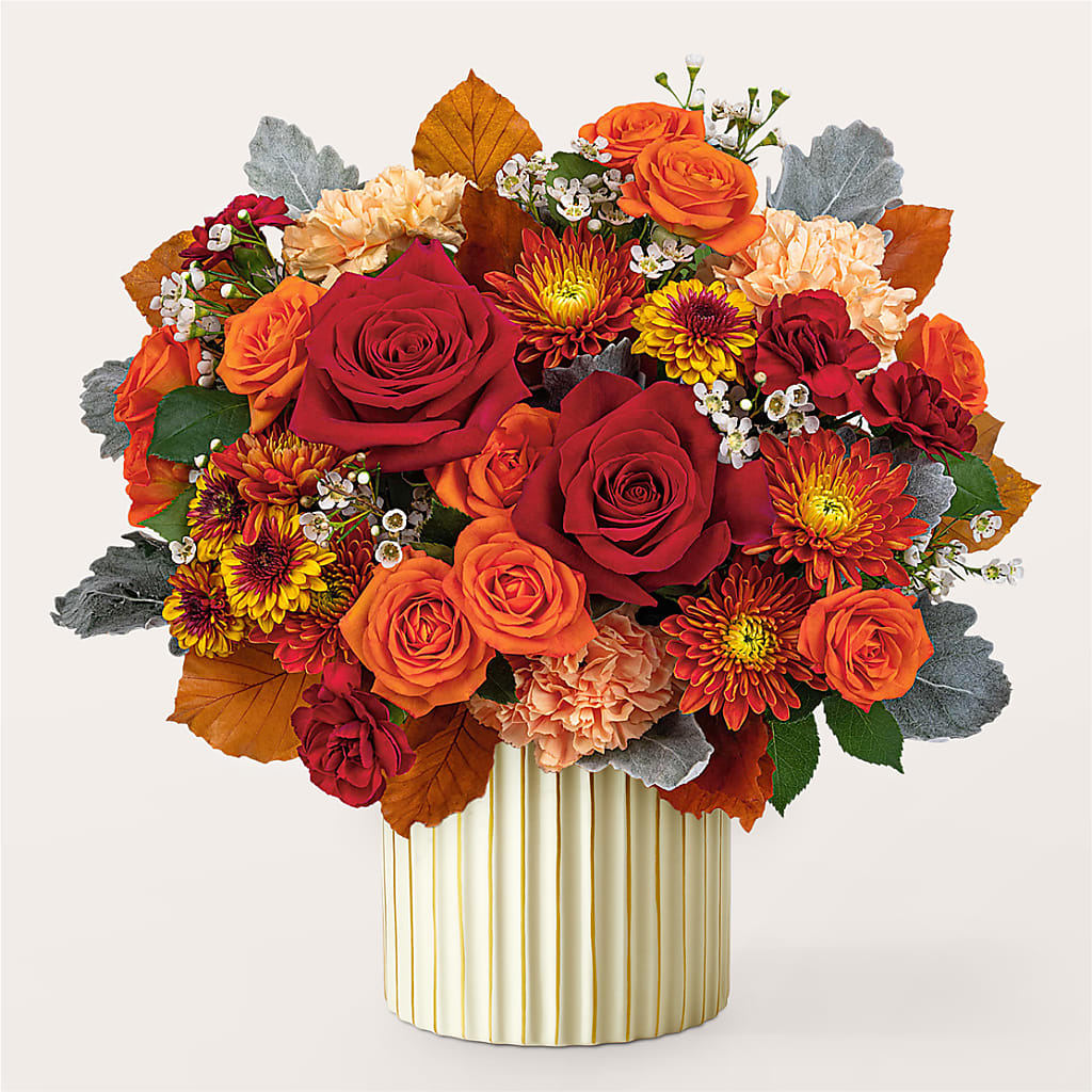 Merlot Bouquet with Ivory Vase –  Deux Gars Des Fleurs, Sorel PQ