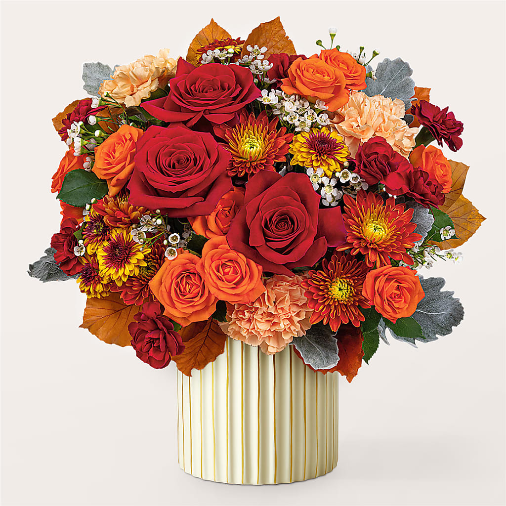 Merlot Bouquet with Ivory Vase –  Deux Gars Des Fleurs, Sorel PQ