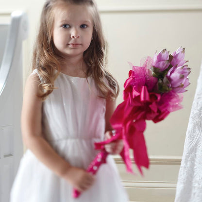 Sparkle Pink Flower Girl Bouquet –  Deux Gars Des Fleurs, Sorel PQ